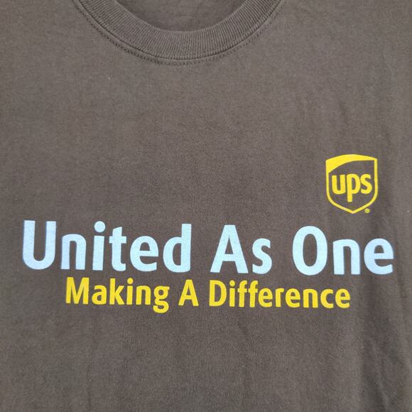 UPS Employee Uniform T Shirt Mens Size 2XL Brown United As One Big Logo - Picture 9 of 14